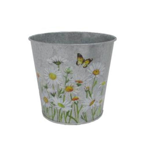 Galvanised Metal Daisy Pot - 13.5cm 