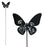 Black Metal Butterfly Garden Yard Stick - 58 x 14cm 