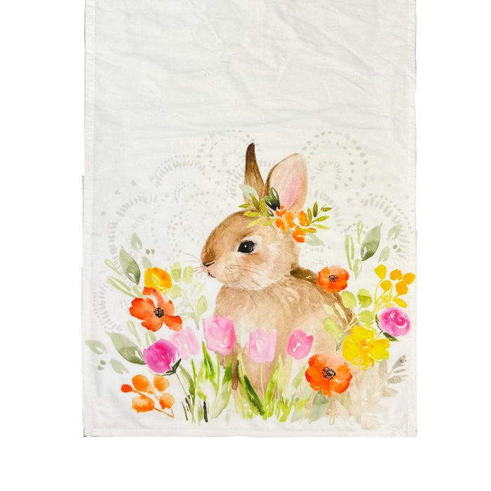 Floral Bunny Velour Table Runner 38 x 140cm