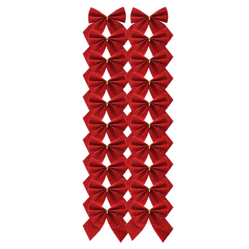 20 Red Wire On Bows 6.5cm