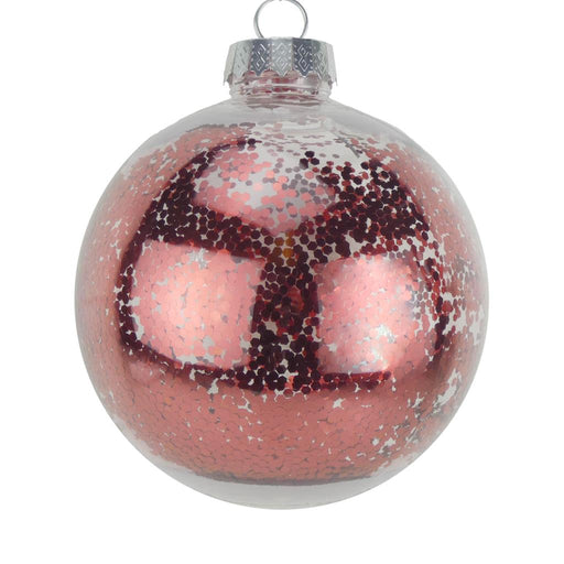 15cm Clear Bauble Red