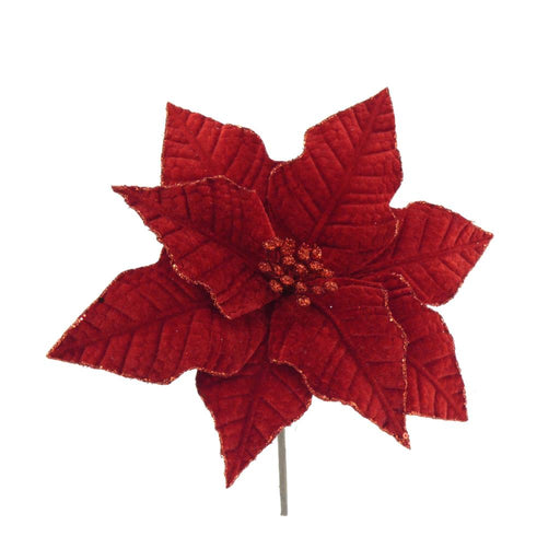 Classic Red Velvet Poinsettia 22cm