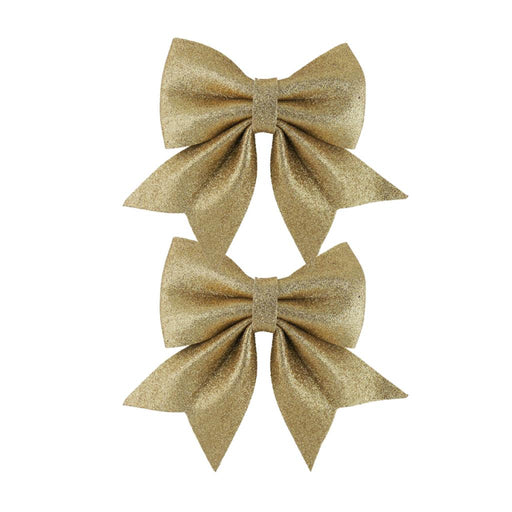 2 Luxe Bows 12x13cm Champagne