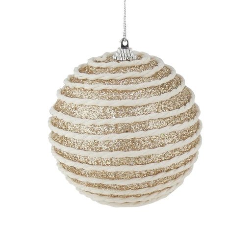 10cm Champagne Sparkle Bauble