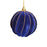 8cm Flock Swirled Navy Bauble