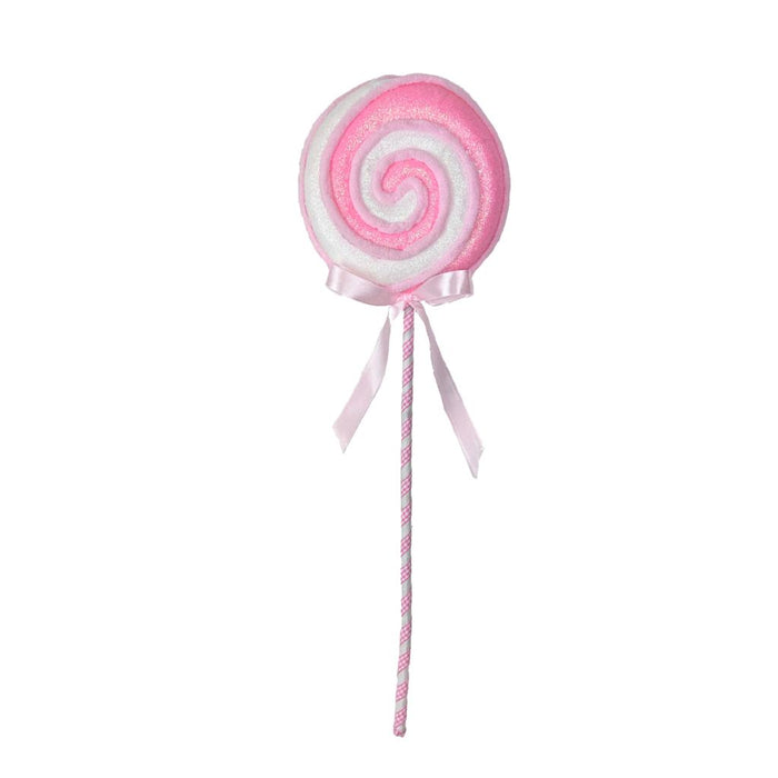 43cm Pink & White Swirl Luxury Decorative Lolly