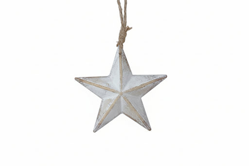 11.5cm Whitewash Wooden Star Hanger