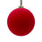 12cm Size Flocked Bauble - Red