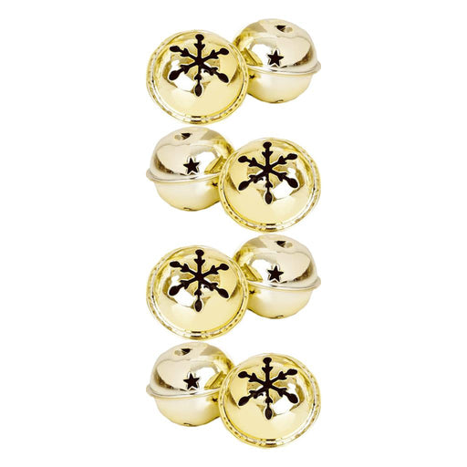 8 Shiny Gold Bells 4cm
