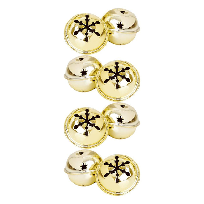 8 Shiny Gold Bells 4cm