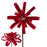 23cm Red Velvet Flower Burst