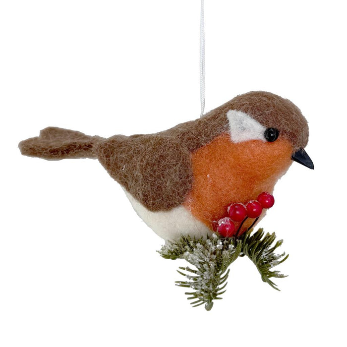 15cm Wool Robin Hanging Decorations