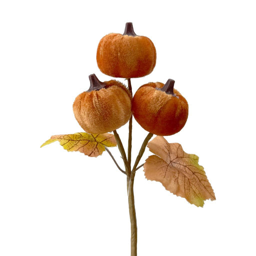 18cm Velvet Pumpkin Pick