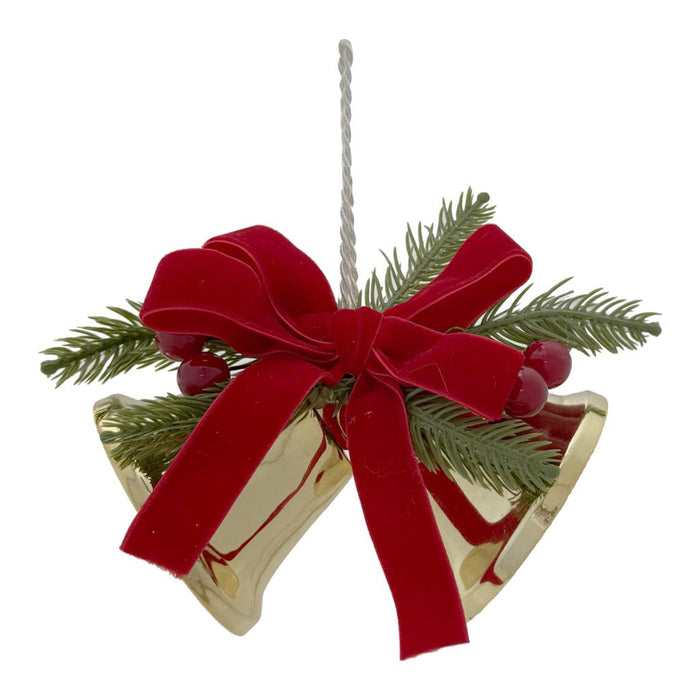 15 x 8cm Twin Bell & Bow Hanger