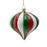 11cm Stripped Bauble Red White & Green