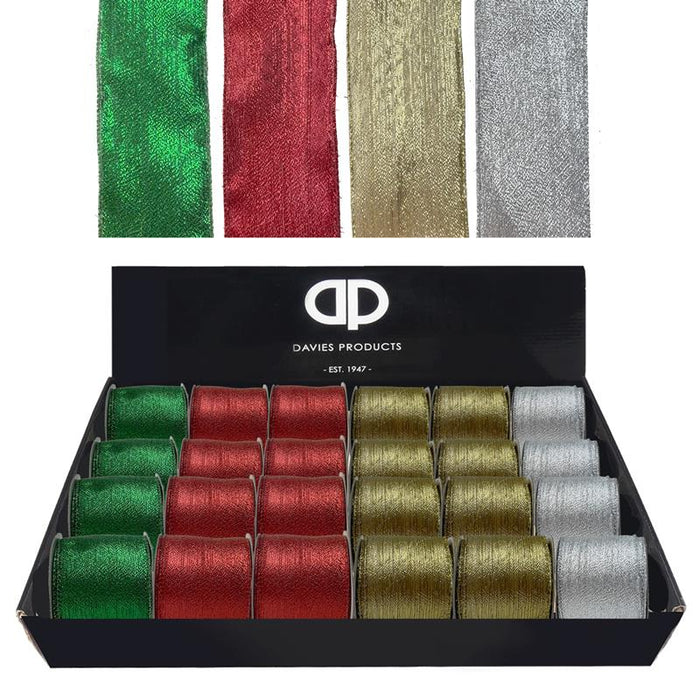 6.3cm x 2.7m  Metallic Ribbon  - One roll Selected at random