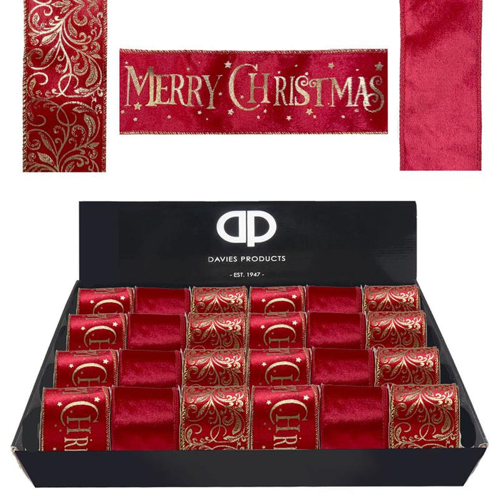 Classic Christmas Red Ribbon  - One roll Selected at random