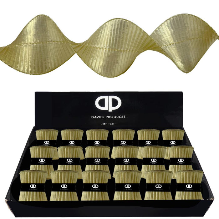 Metallic Gold Ruffle Ribbon - 10cm x 2.7m