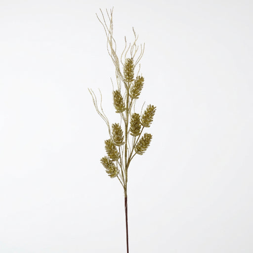 72cm Gold Glitter Twig & Pine Cone Bush
