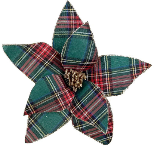 30cm Green Tartan Flower