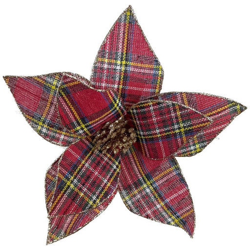 30cm Red Tartan Flower