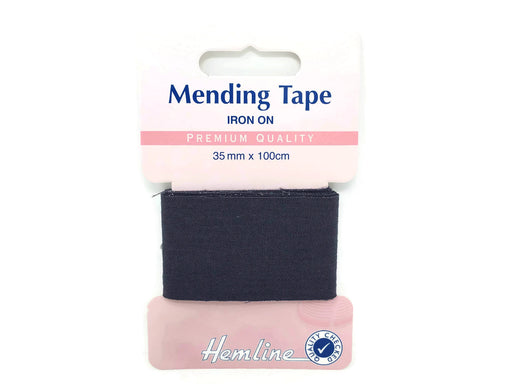 Iron On Cotton Mending Tape 35mm x 100cm - Dark Grey