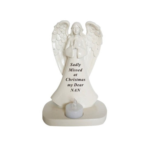 Angel With Flickering Light and Diamante Decoration - Nan