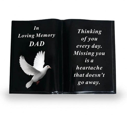 Black Memorial Dove Book - Dad