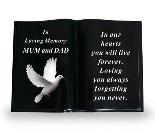 Black Memorial Dove Book - Mum & Dad