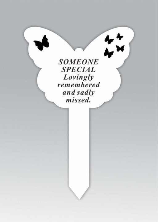 White Plastic Butterfly Stake - Someone Special