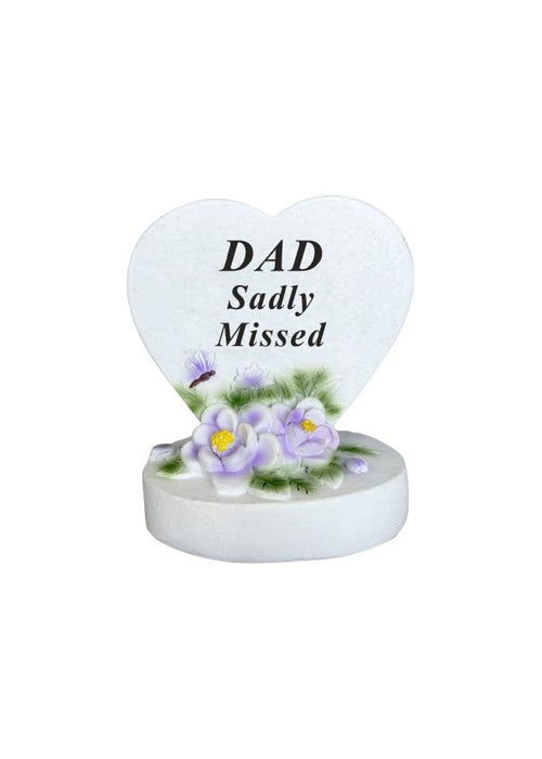 Heart Plaque With Lilac Flowers - Dad
