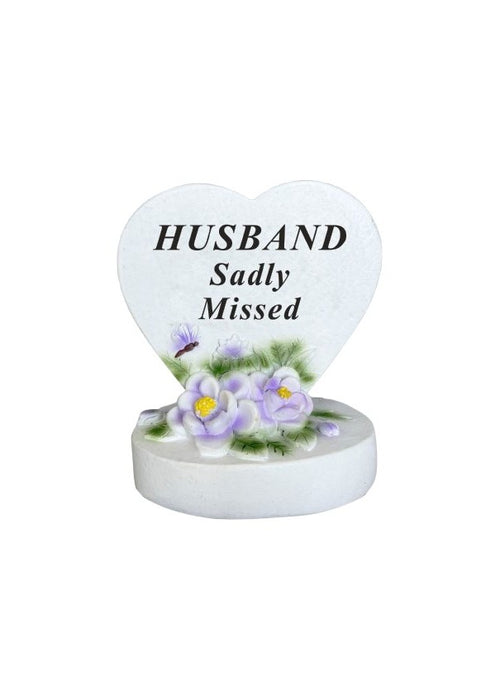 Heart Plaque With Lilac Flowers - Husband