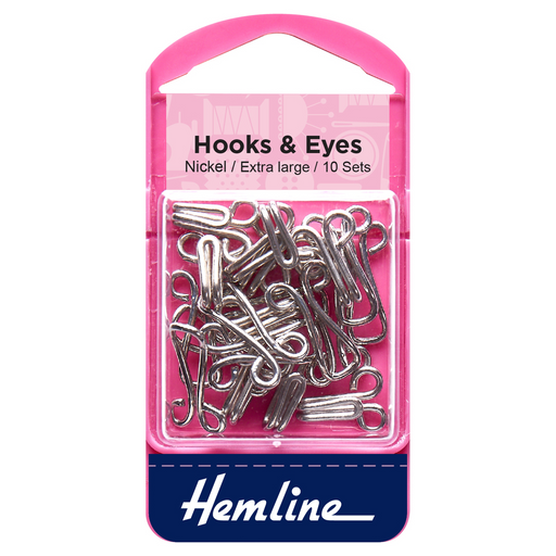 Silver Hook & Eyes Extra Large Fasteners  - Size 9 x 10 Sets