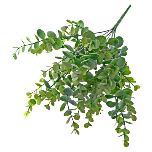 Plastic Eucalyptus Leaf Bush - Green & Grey - 35cm Length