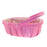 Pink Stained Softwood Trug with Folding Handle - Lined