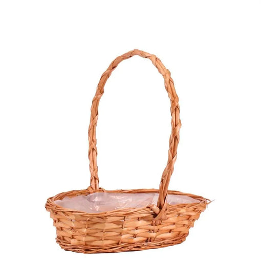 Lined Punt Basket with Handle x 30cm