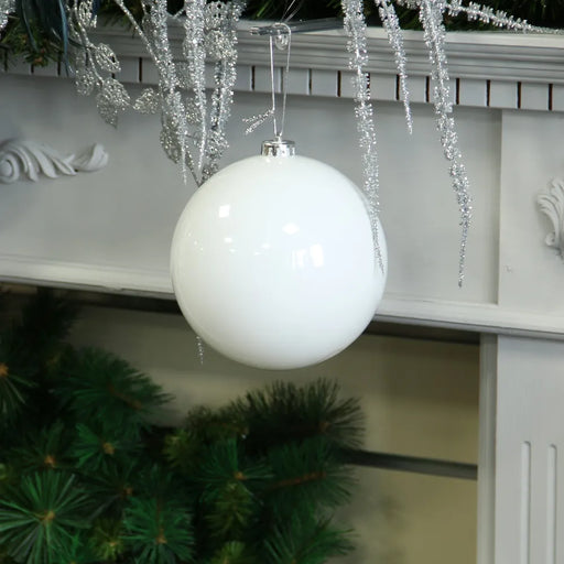 White Shiny Shatterproof Bauble x 15cm