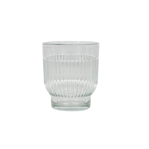 Ceres Shaped Ribbed Glass Votive - H8.5cm x Ø7cm