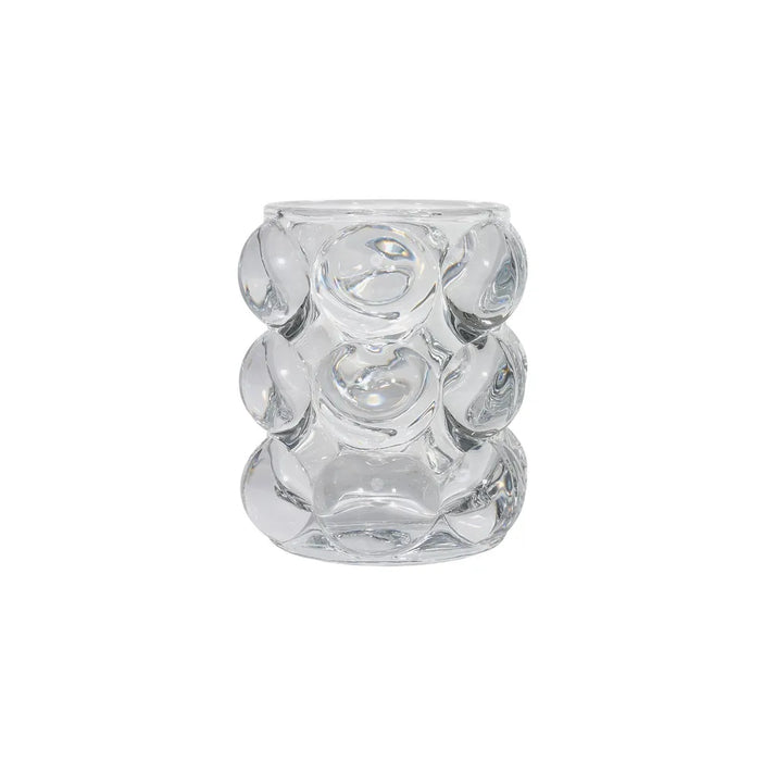 Lyra Clear Bubble Glass Votive Candle Holder - H9.5 x Diameter 8.5cm