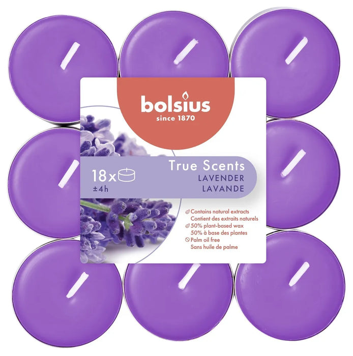 18pk Lavender Bolsius TrueScent Tealights - 4 Hour Burn - Lavender