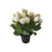 White Rose & Foliage Remembrance Grave Pot H10 x D13cm