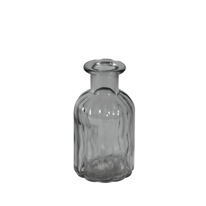 Flora Glass Bottle - 10cm - Grey