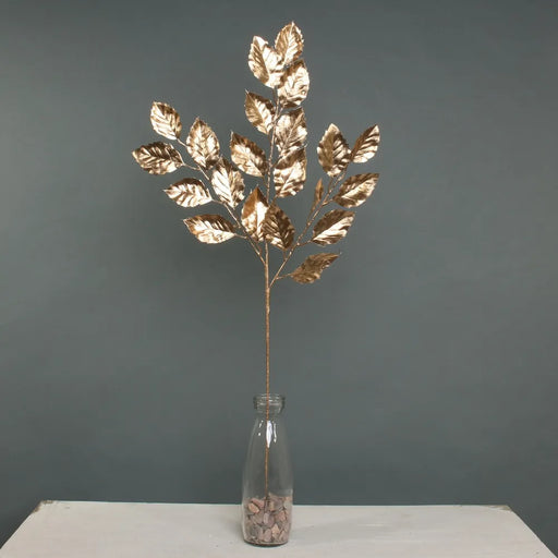 Metallic Birch leaf Spray Gold