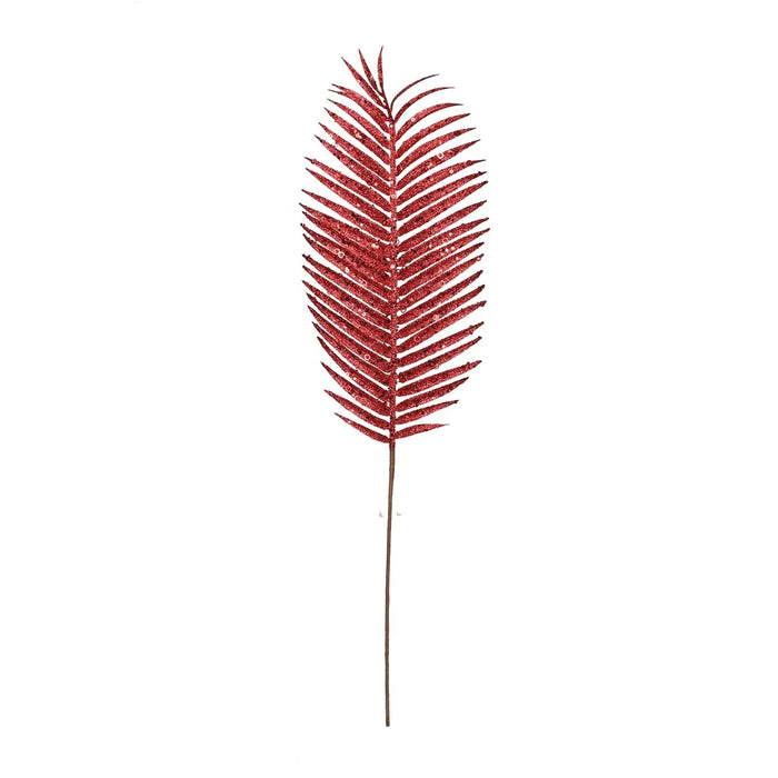 Glitter Palm Leaf x 70cm -  Red