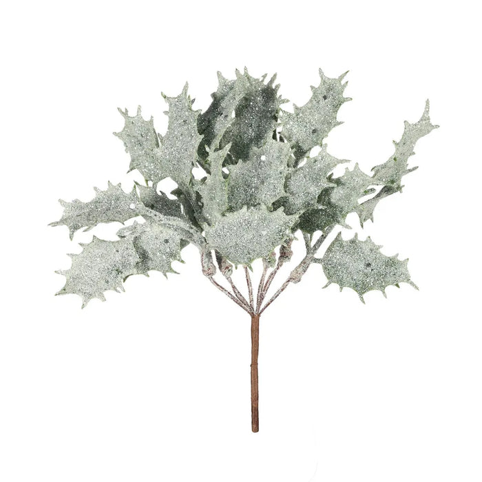 Glitter Holly Pick White frosted