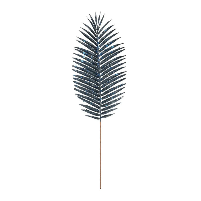 Glitter Palm Leaf x 70cm -  Navy