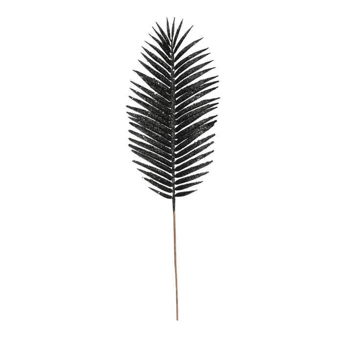 Glitter Palm Leaf x 70cm -  Black