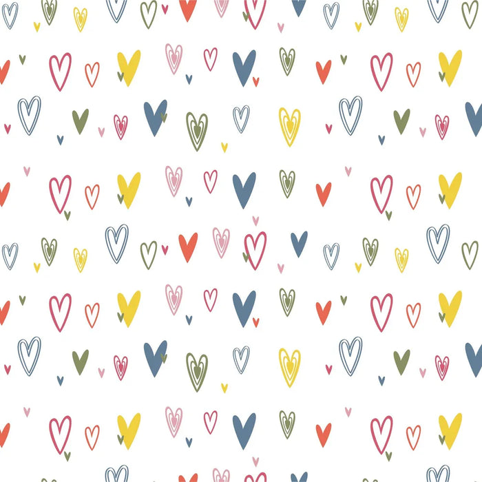 Colourful Hearts Cellophane - 80cm x 100m