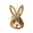 Rabbit Head - Natural Bow Hanging Decoration - 11 x 8 x H21cm