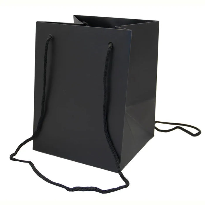 Flower Bag With Rope Handle x 10 - Black